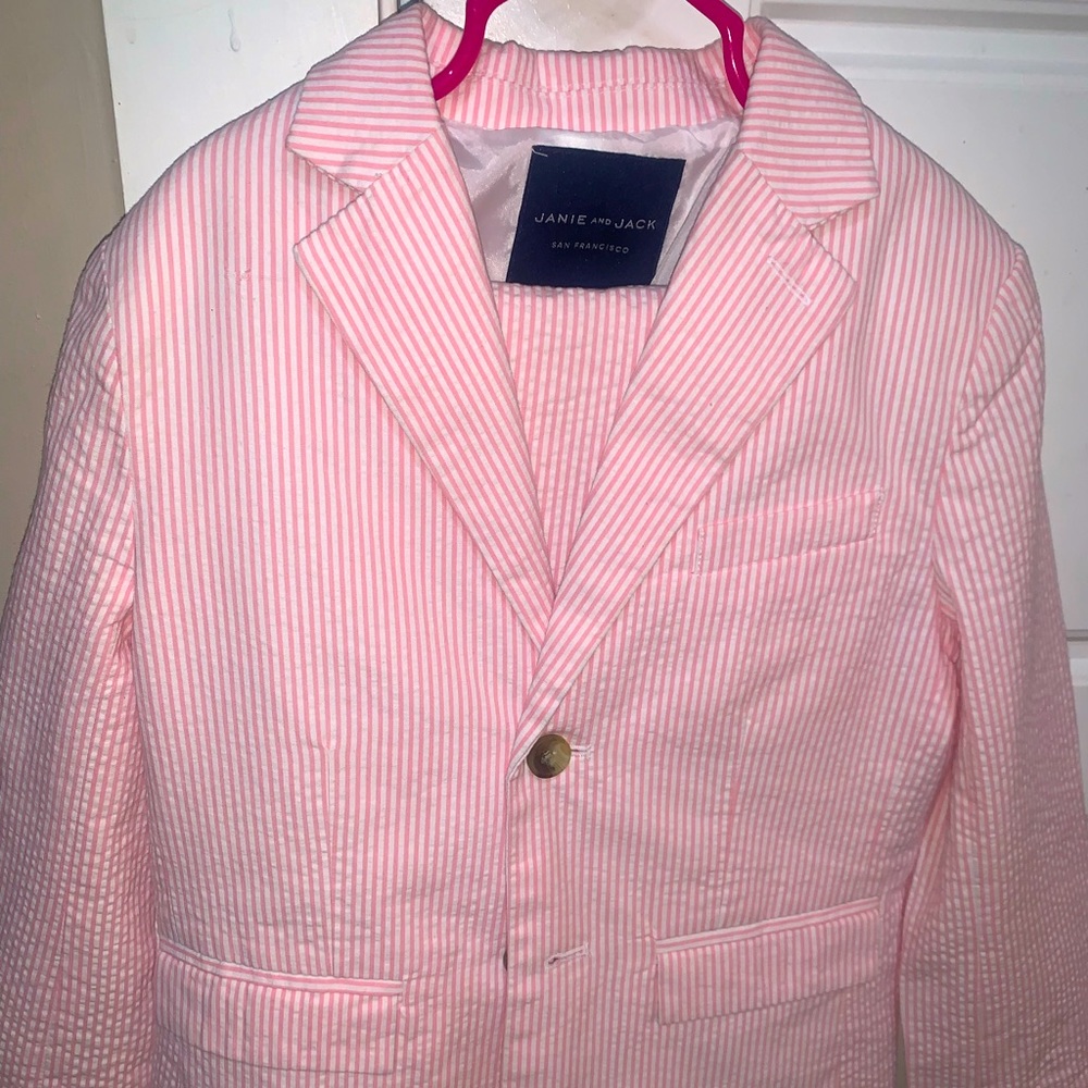 Janie & Jack Seersucker 2 piece Suit Size 6